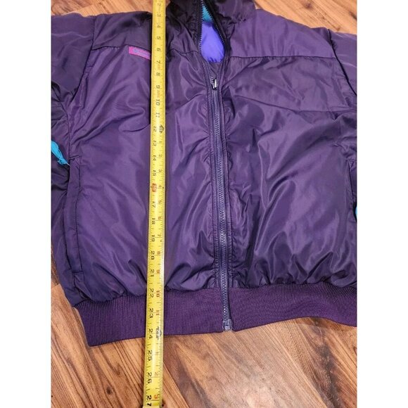 Vtg Columbia Whirlibird Down Jacket Womens Sz L Puffer Bomber 3 In 1 colorblock - Picture 14 of 16